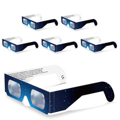 QIWEI ISO 12312-2 Certified Solar Viewing Glasses For Solar Eclipse - 6 Pack Family Set for Safe Sun Observation | CE Certified Eclipse Eye Protection | UV/IR Blocking (Adults & Kids)