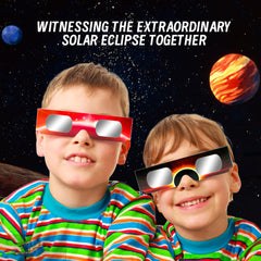 QIWEI  ISO 12312-2 Certified Solar Viewing Glasses For Solar Eclipse - 6 Pack Family Set for Safe Sun Observation | CE Certified Eclipse Eye Protection | UV/IR Blocking (Adults & Kids)