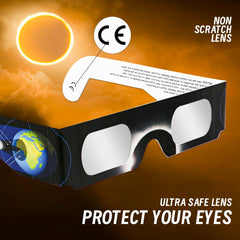 QIWEI  ISO 12312-2 Certified Solar Viewing Glasses For Solar Eclipse - 6 Pack Family Set for Safe Sun Observation | CE Certified Eclipse Eye Protection | UV/IR Blocking (Adults & Kids)